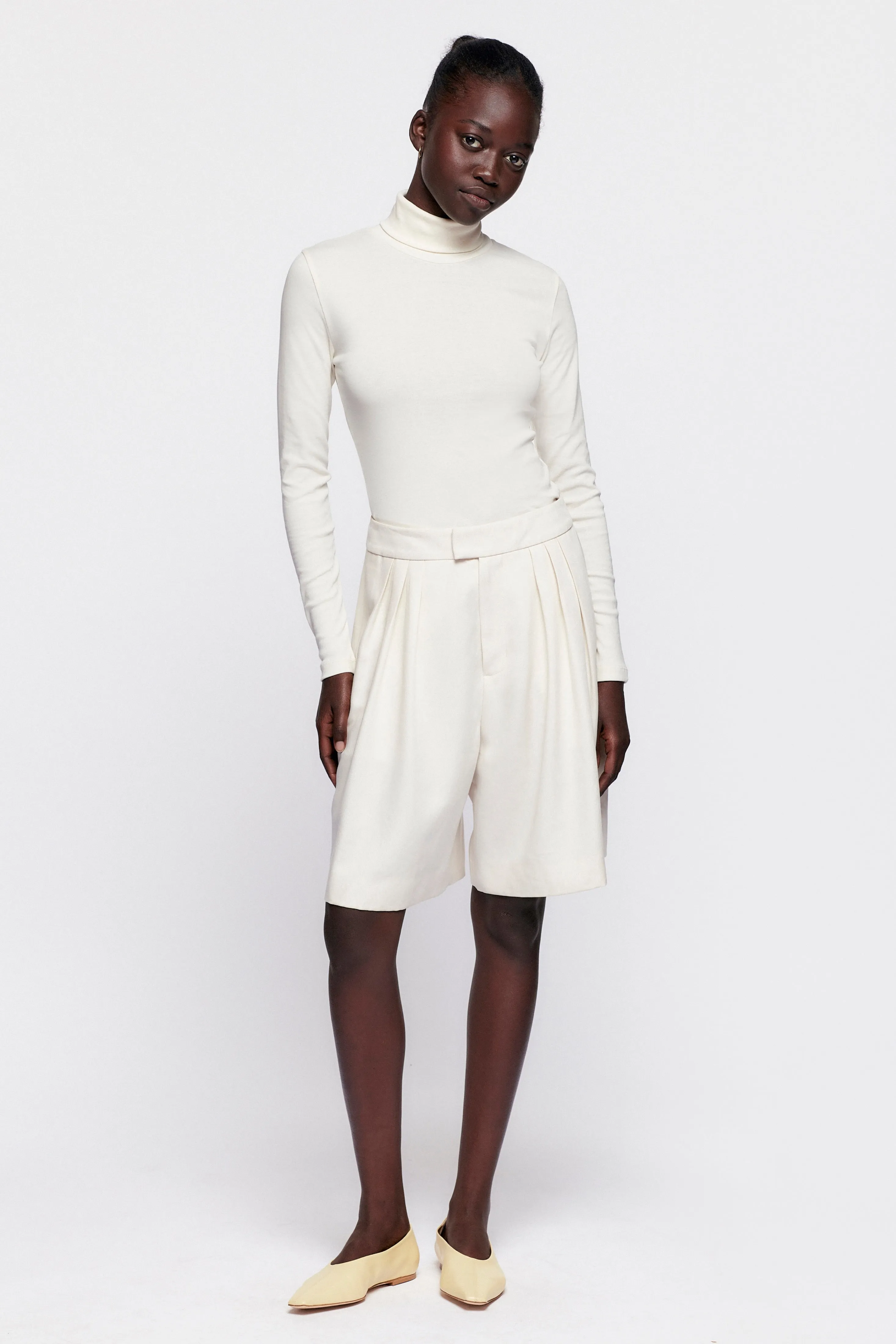 Women's Fitted Turtleneck in Natural