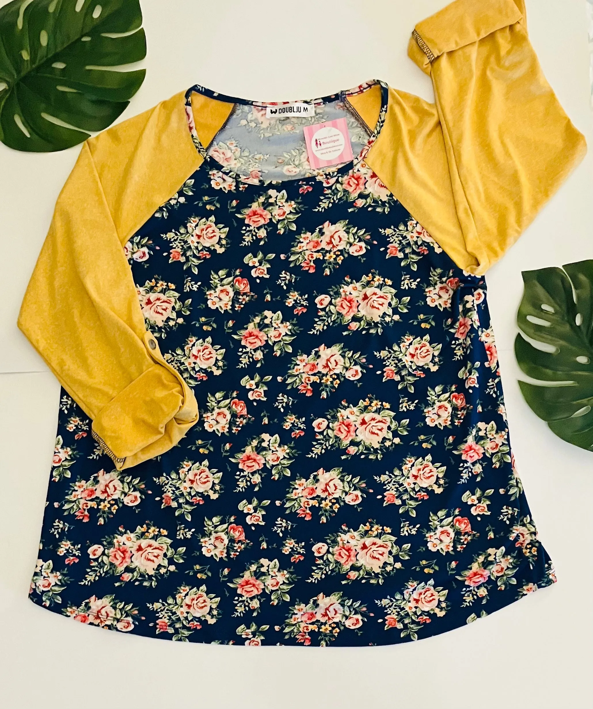 Womens Floral Shirt Blue/Yellow Sizes S/M/L