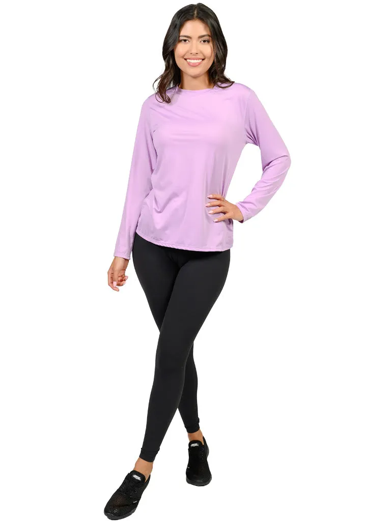 Women's Long Sleeve Ultra Light Weight Sun Shirts in solid colors