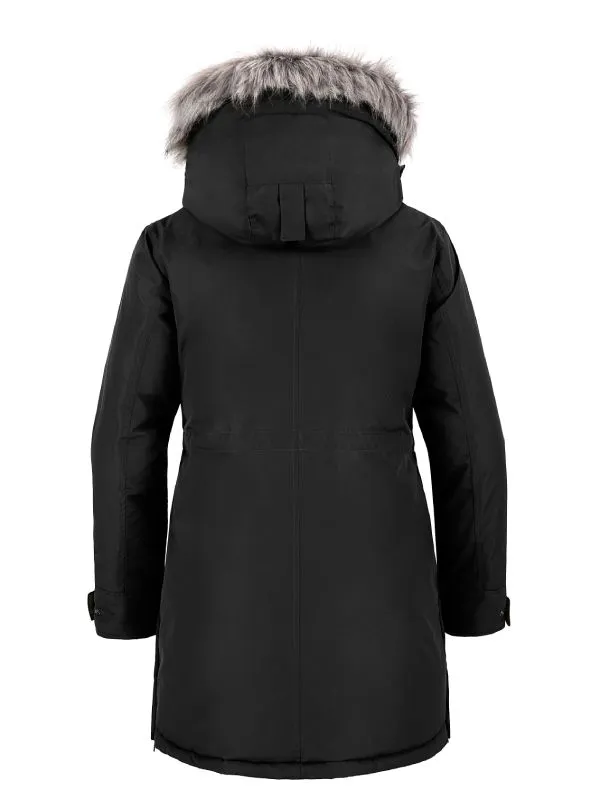 Womens Waterproof Winter Coat Warm Puffer Jacket Parka With Fur Hood