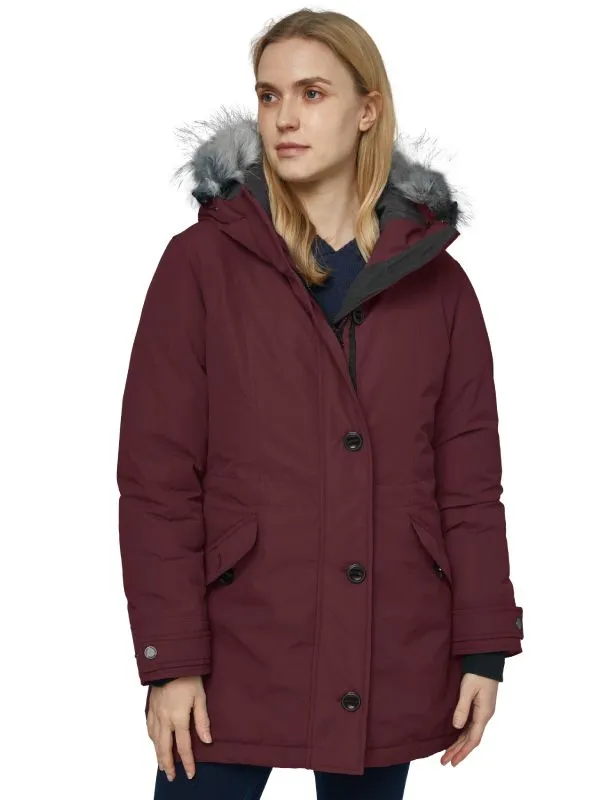 Womens Waterproof Winter Coat Warm Puffer Jacket Parka With Fur Hood