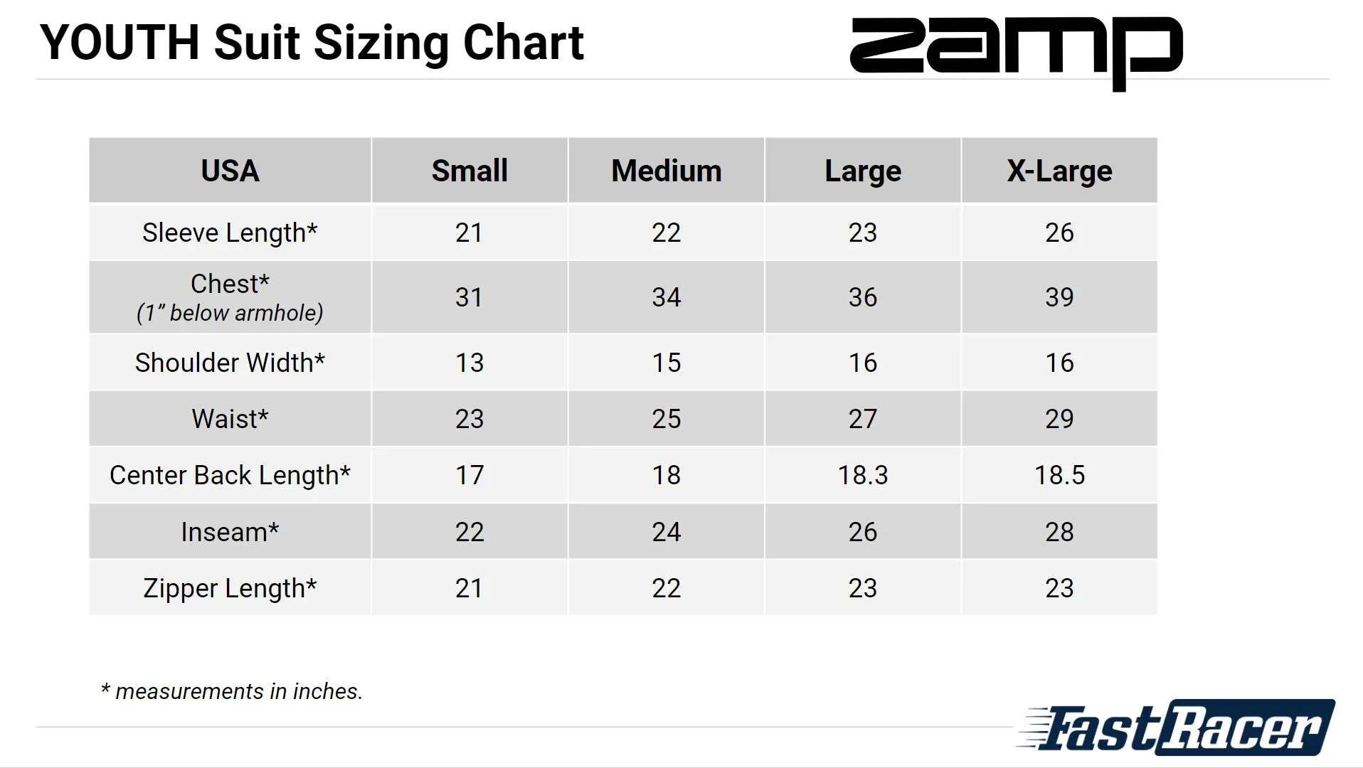 Zamp ZR-10 Youth SFI Single Layer Race Suit