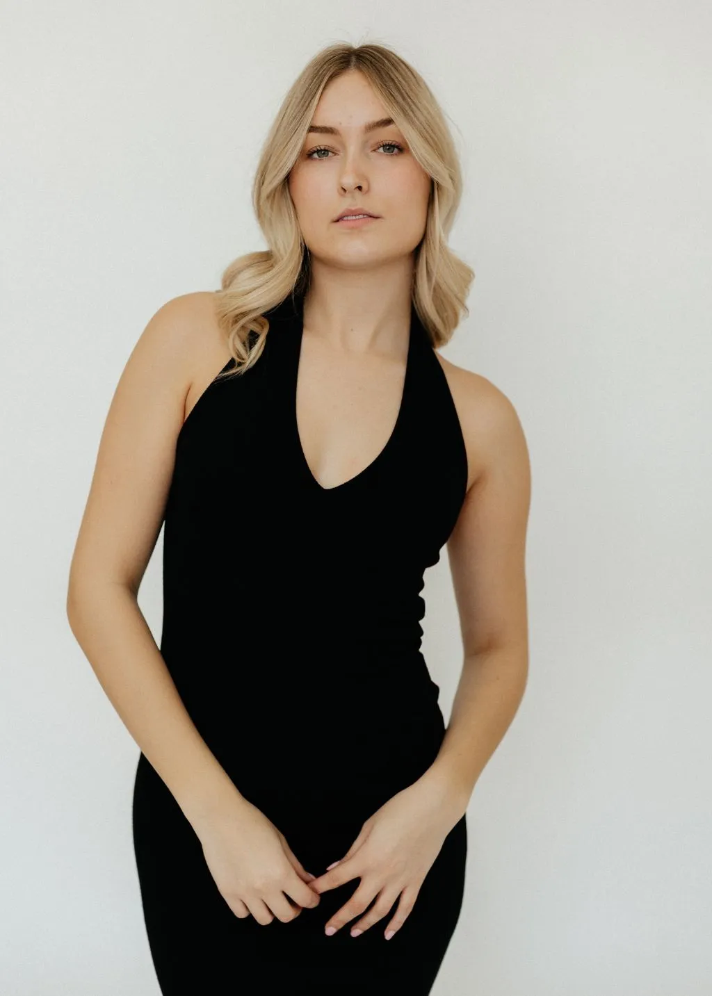 Éterne Halter Maxi Dress in Black